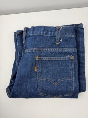 Dead Stock Orange tab Vintage Men's dark blue Jeans - Size 34x32 ,
